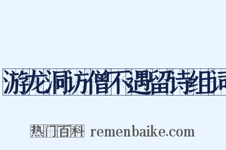 游龙洞访僧不遇留诗组词是什么意思的图片